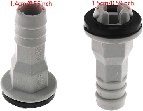 DGZZI Drain Straight Connector 2PCS 3/5 Inch 15mm AC Drain Hose Connector Straight Fitting with Rubber Ring for Window Air Conditioner and Mini Sp...